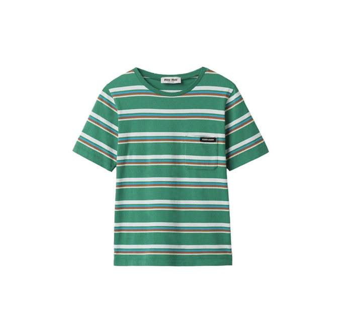 9A+ quality miu miu striped cotton t-shirt